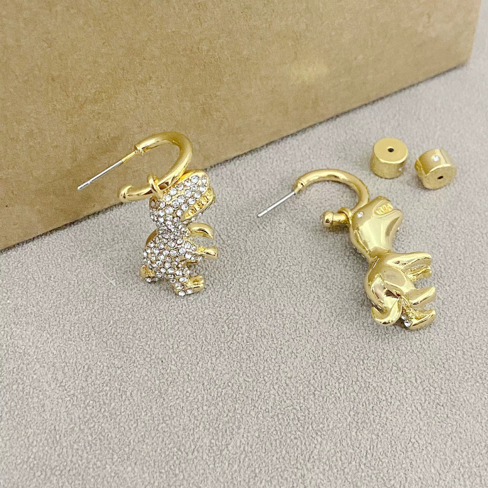 Coach Dinosaur Rhinestone Drop Earrings - Picture 3 of 7